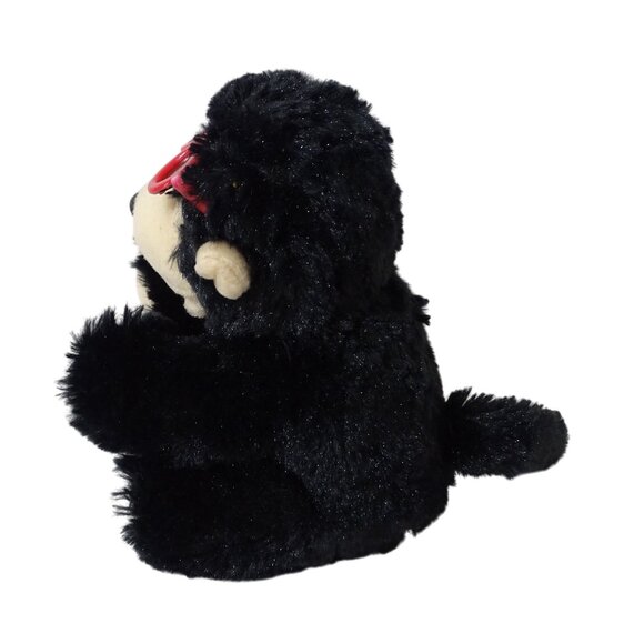 Chrisha Playful Plush Black Monkey Stuffed Animal With Red Sunglasses Whistles - Picture 3 of 8